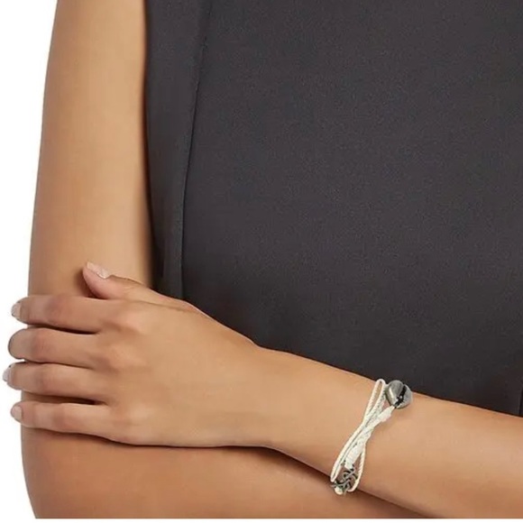 SAINT LAURENT-YVES SAINT LAURENT SILVER-TONE & LEATHER MULTI STRAPPED BRACELET - Picture 2 of 12